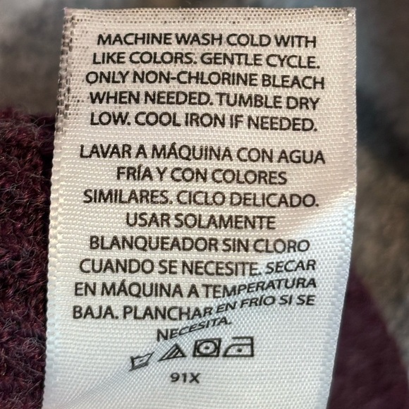 Time and Tru XXL Women’s Sweater – Purple Gray Colorblock Stripe Pullover - Picture 12 of 12